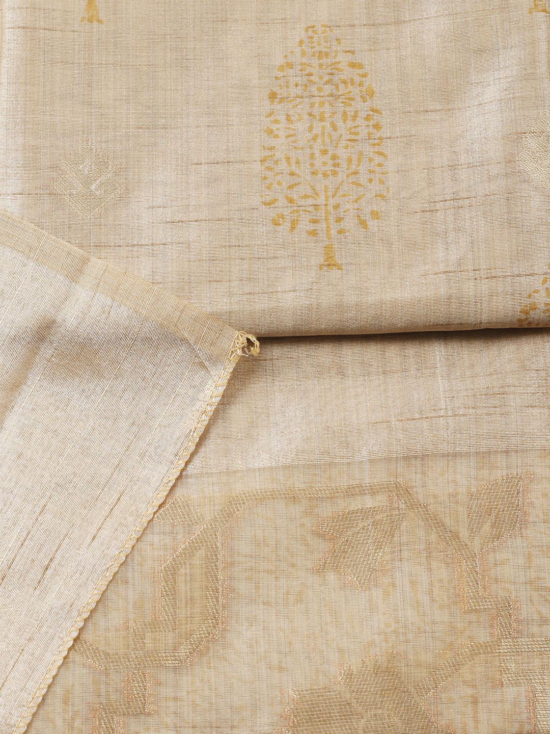 Printed Cotton Blend Unstitched Suit With Pant &amp; Dupatta