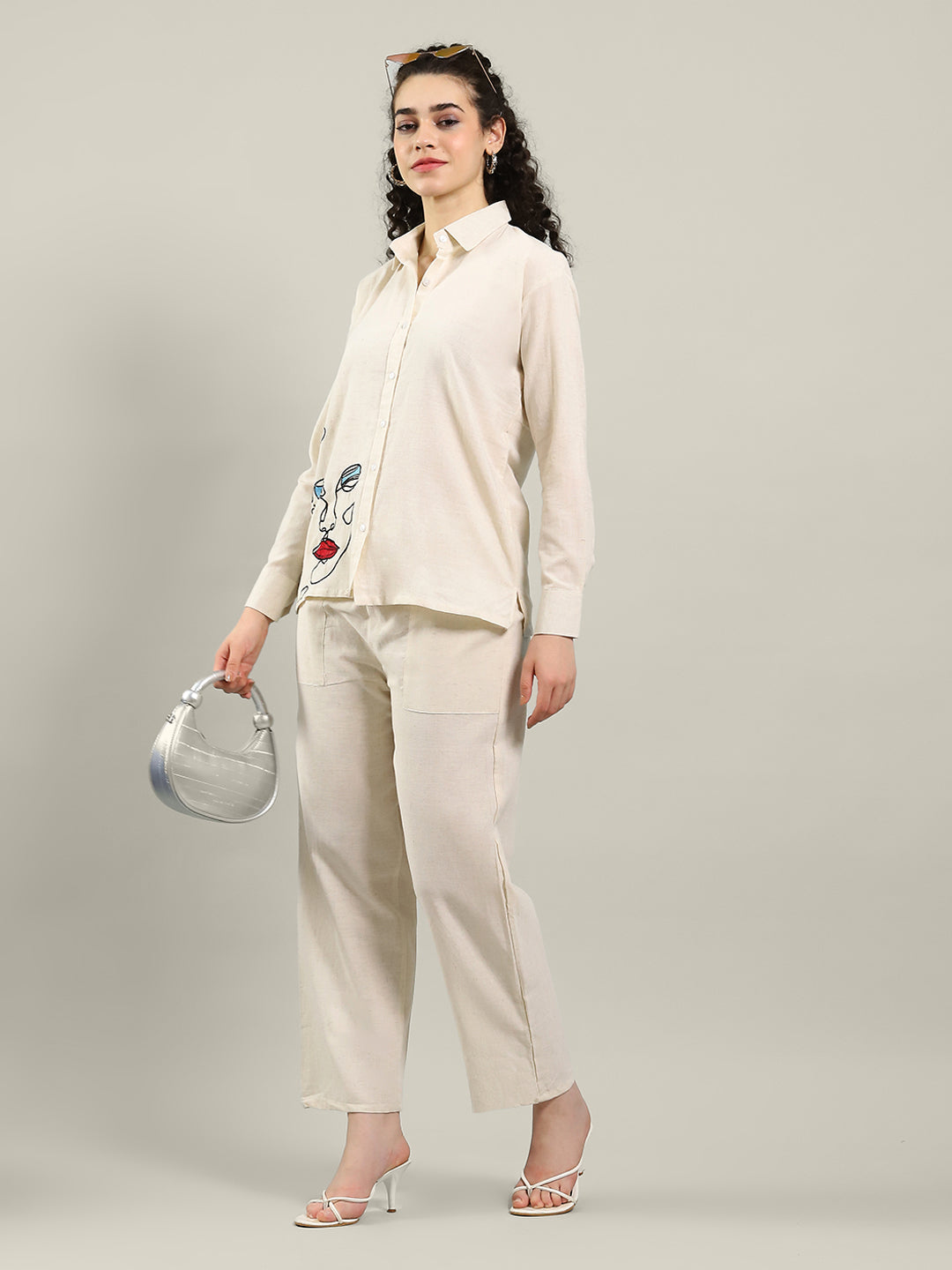 Printed Cotton Blend Kurta With Pants