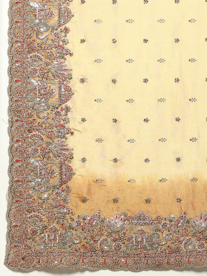 Zari Jaal &amp; Sequin Embroidered Banarasi Saree