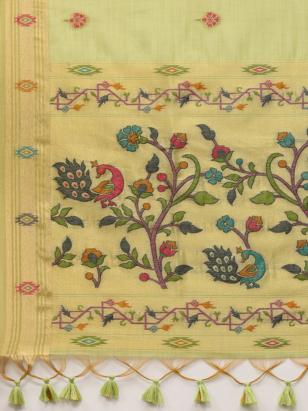 Woven Design Cotton Blend Saree