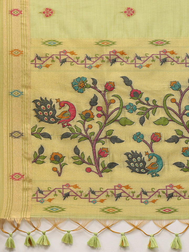 Woven Design Cotton Blend Saree