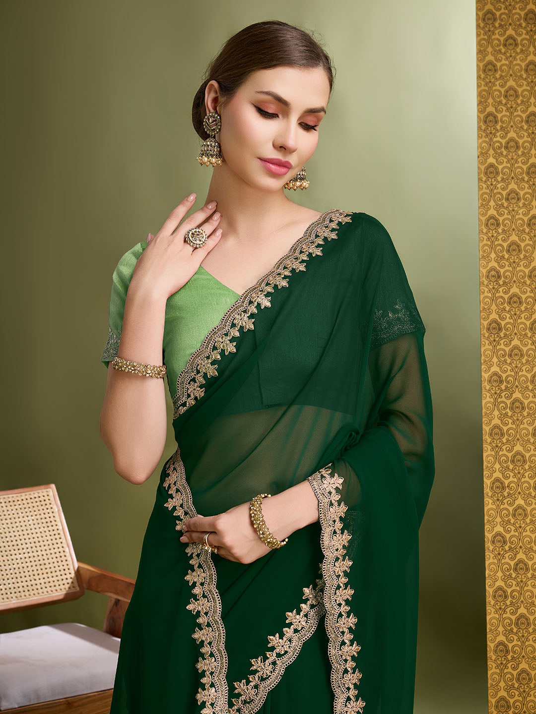 Georgette Embroidered Saree