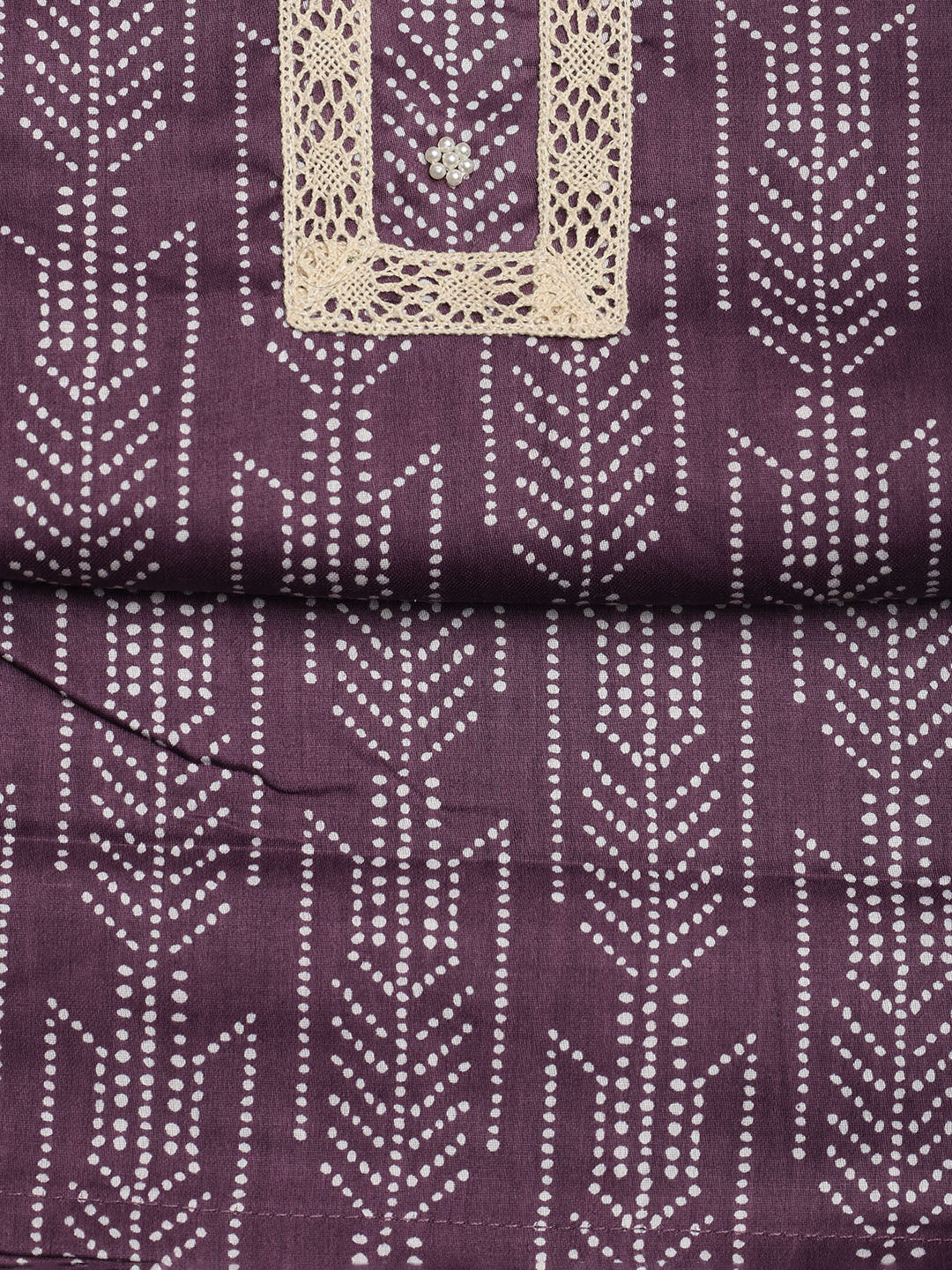Printed Cotton Blend Unstitched Suit With Dupatta