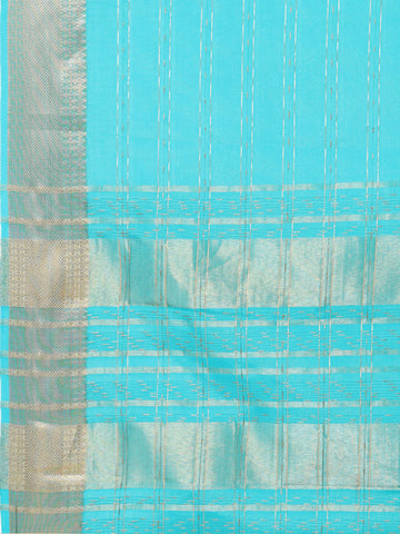 Plain Zari Border Organza Saree