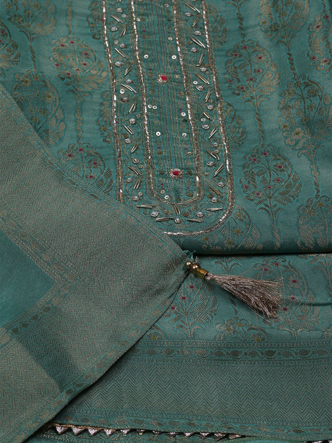 Kanjeevaram Chanderi Unstitched Suit With Dupatta