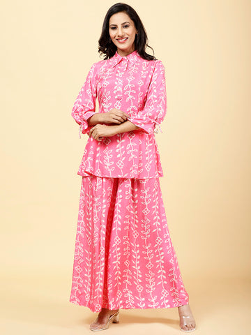 Printed Muslin Kurti With Palazzo