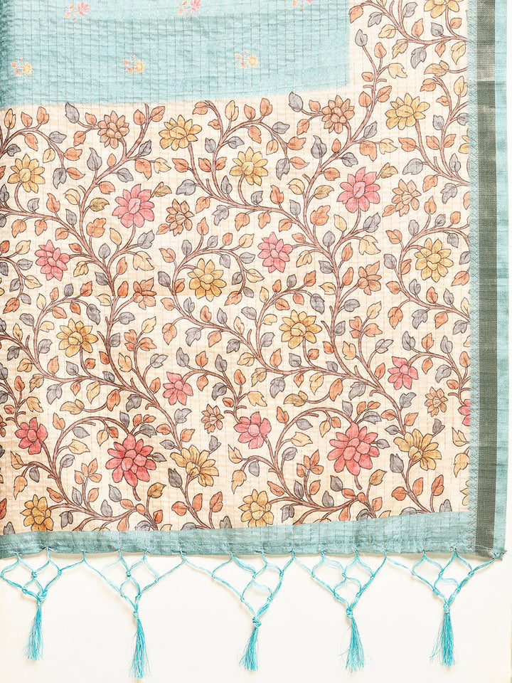 Printed Tussar Saree