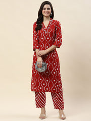 Printed Cotton Kurta With Pants