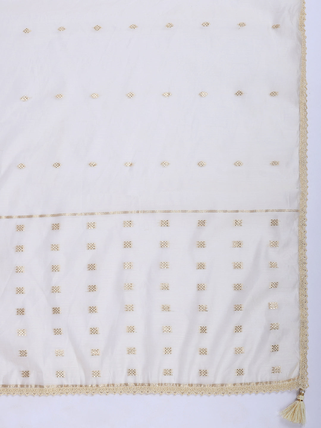 Embroidered Chanderi Suit Set With Dupatta