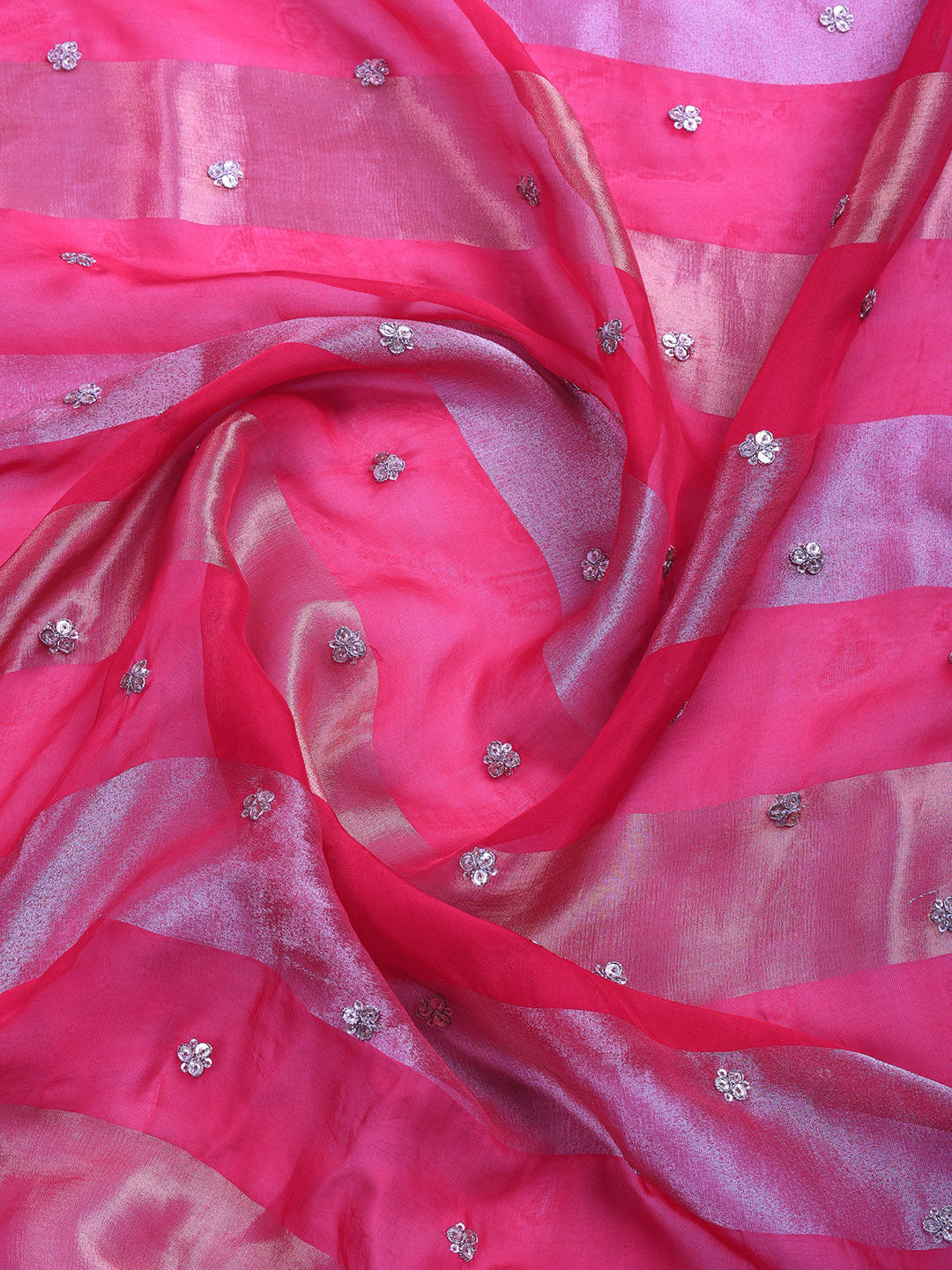 Embroidered Organza Suit Set With Dupatta