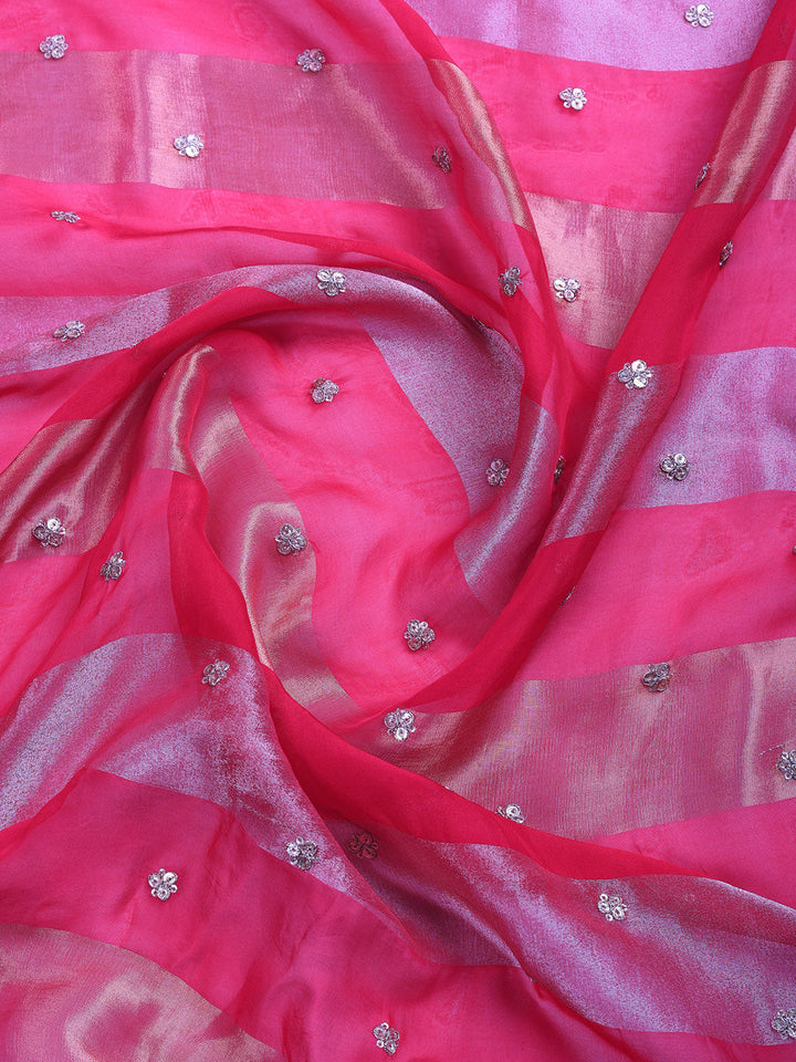 Embroidered Organza Suit Set With Dupatta