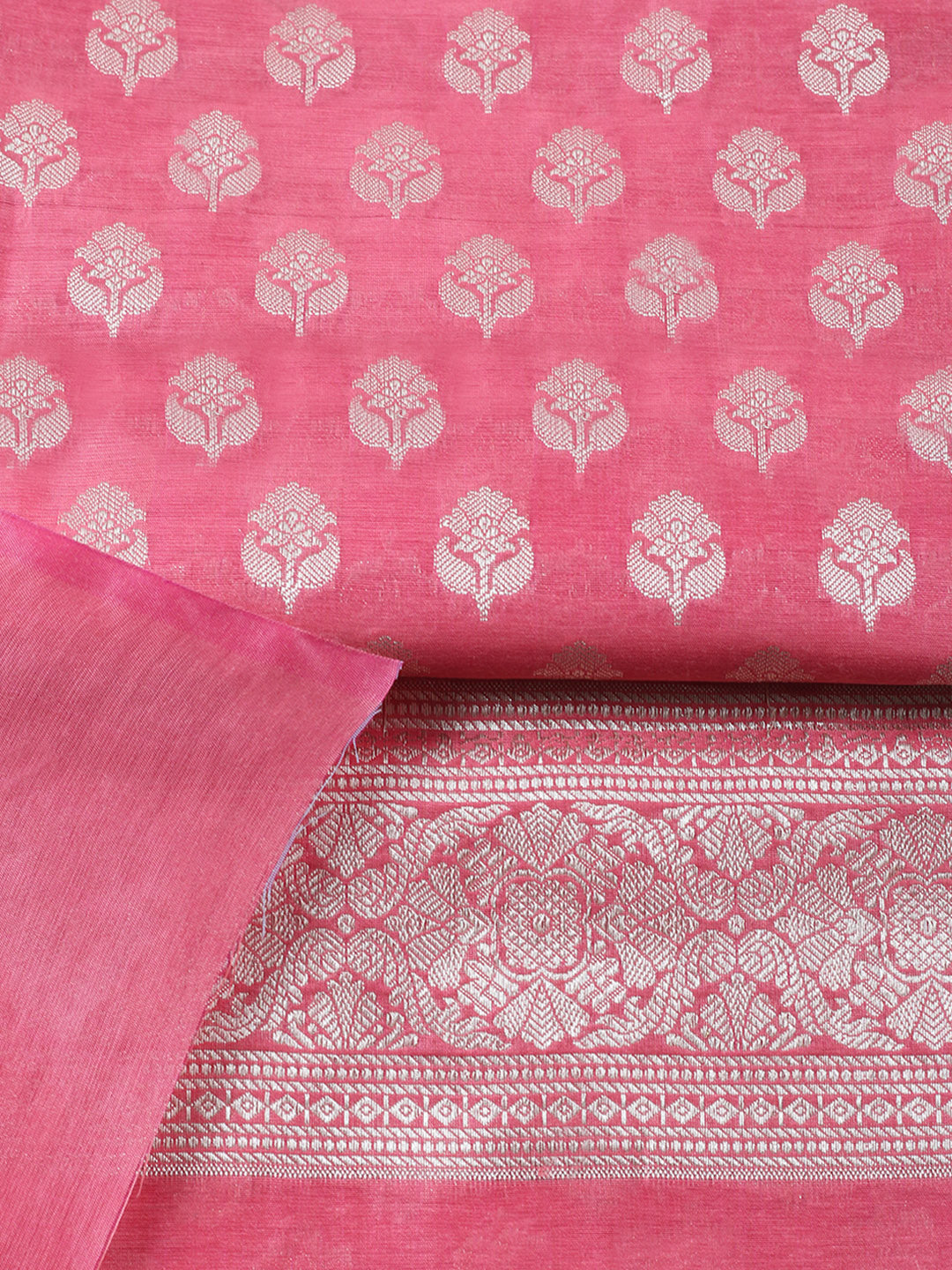 Banarasi Chanderi Unstitched Suit With Pant &amp; Dupatta