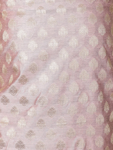 Woven Banarasi Chanderi Unstitched Suit With Dupatta