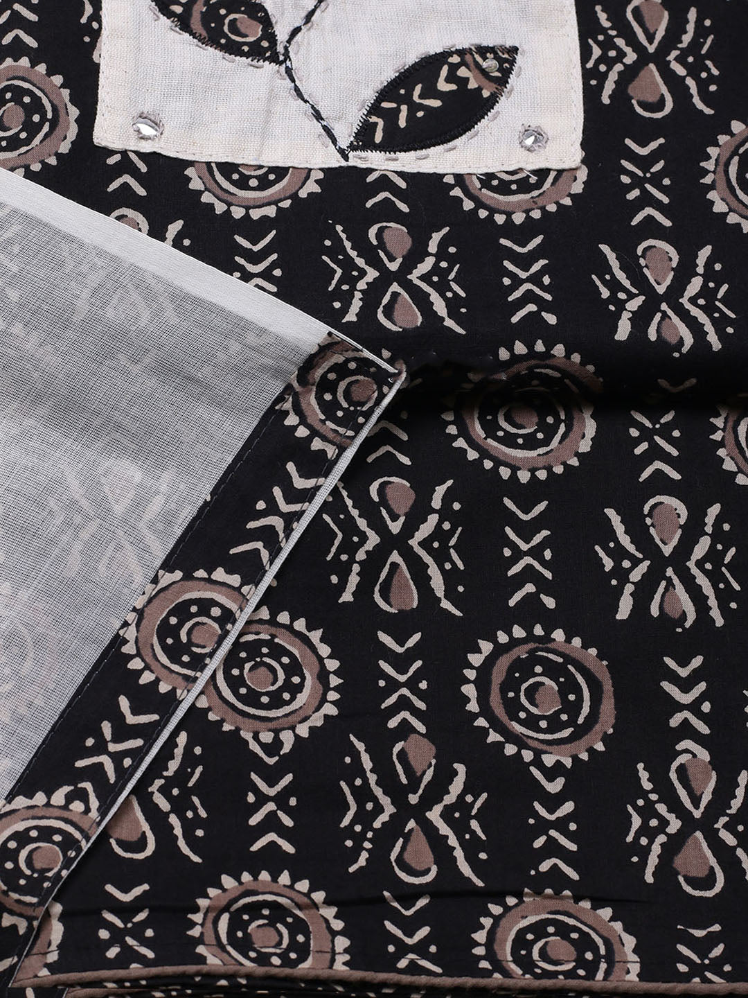 Printed Cotton Blend Unstitched Suit With Pant &amp; Dupatta