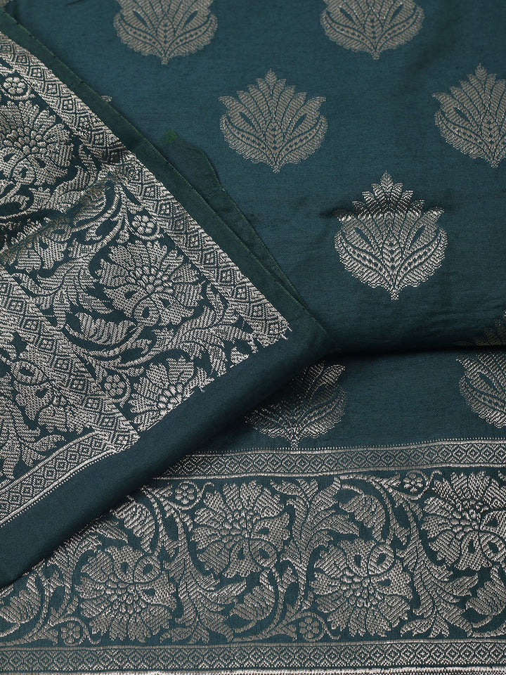 Woven Chanderi Unstitched Suit With Dupatta