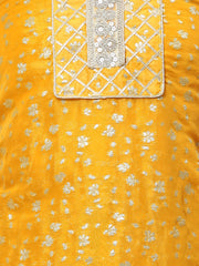 Neck Patti Woven Chanderi Unstitched Suit Piece With Banarsi Dupatta