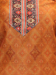 Printed Chanderi Unstitched Suit Piece With Dupatta