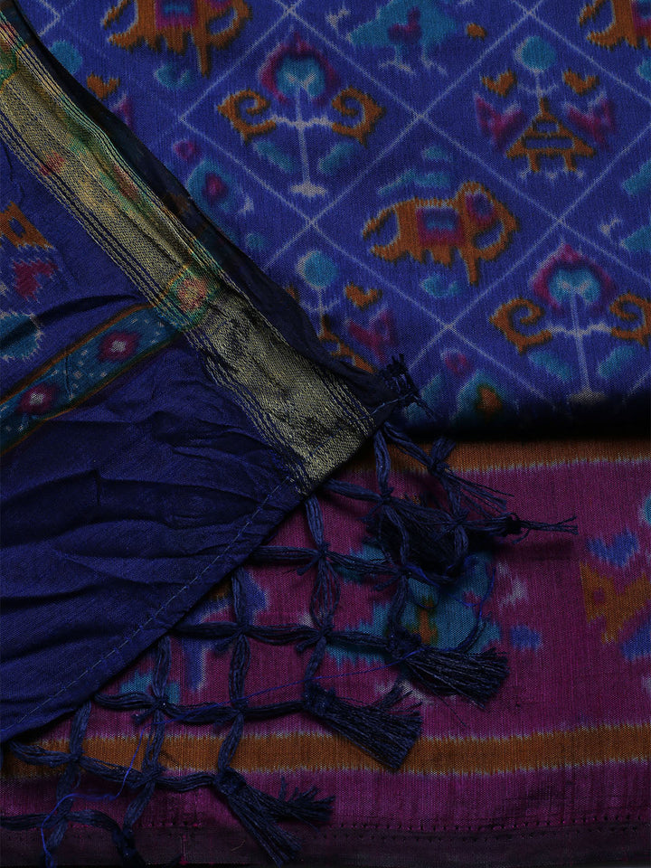Woven Design Art Silk Unstitched Kurta With Pant &amp; Dupatta