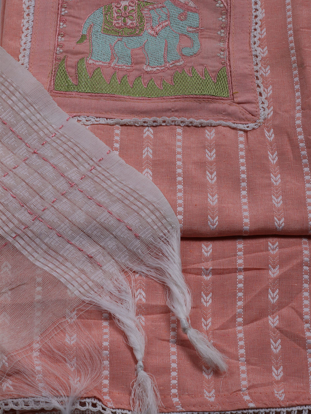 Neck Embroidered Cotton Blend Unstitched Suit With Dupatta