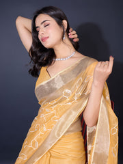 Sequence Embroidery Tissue Saree