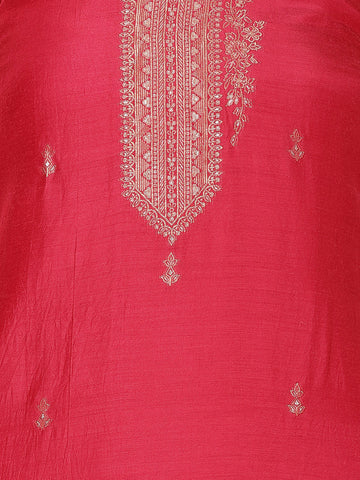 Woven Chanderi Unstitched Suit Piece With Dupatta