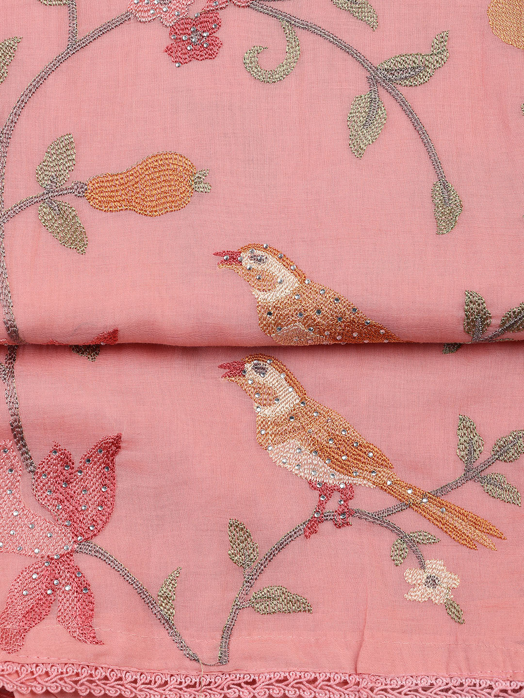 Embroidered Cotton Blend Unstitched Suit With Dupatta