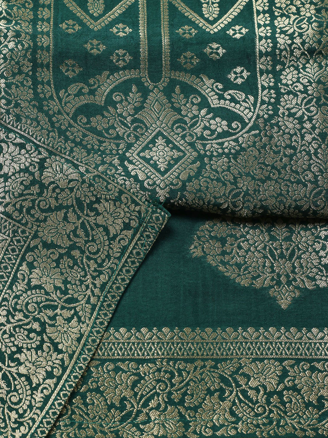 Woven Design Chanderi Unstitched Suit With Pant &amp; Dupatta