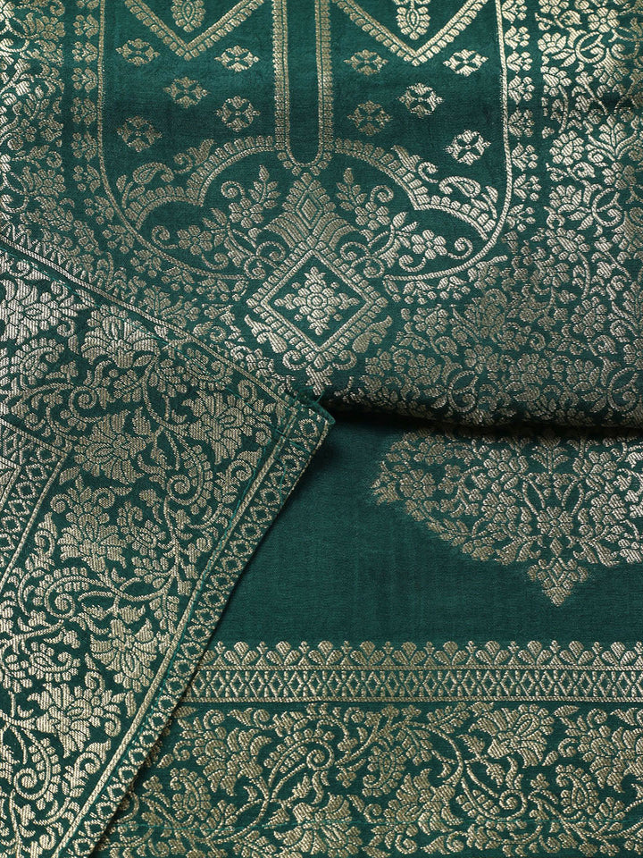 Woven Design Chanderi Unstitched Suit With Pant &amp; Dupatta