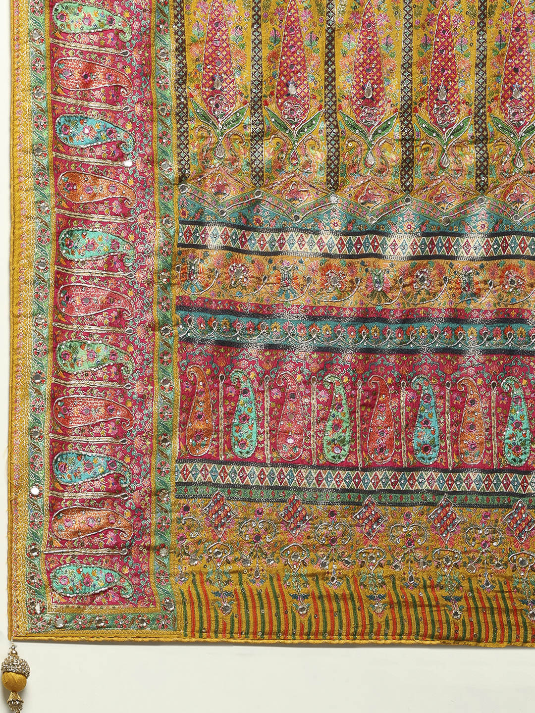 Floral Woven Embroidered Dola Silk Saree