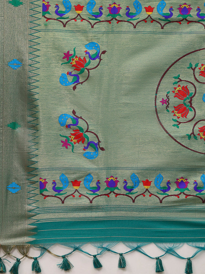 Paithani Woven Design Tussar Saree