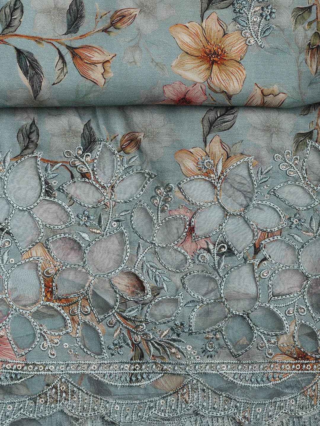 Printed Muslin Unstitched Suit With Dupatta