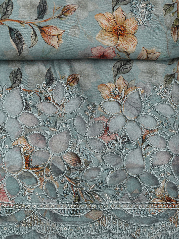 Printed Muslin Unstitched Suit With Dupatta