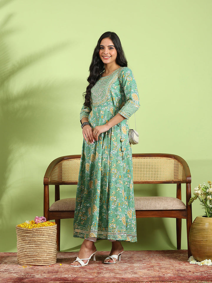 Printed Cotton Blend Kurta
