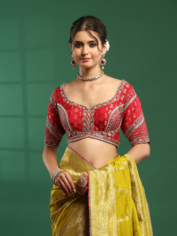 Embroidered Dola Silk Saree