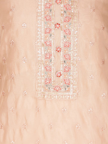 Booti Embroidery Organza Unstitched Suit Piece With Dupatta