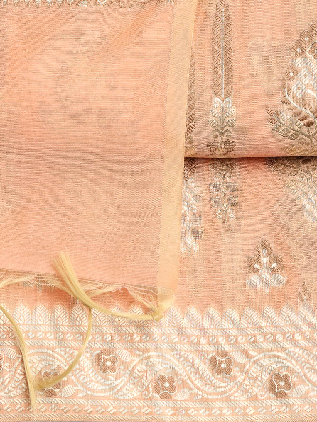 Woven Banarasi Chanderi Unstitched Suit With Dupatta