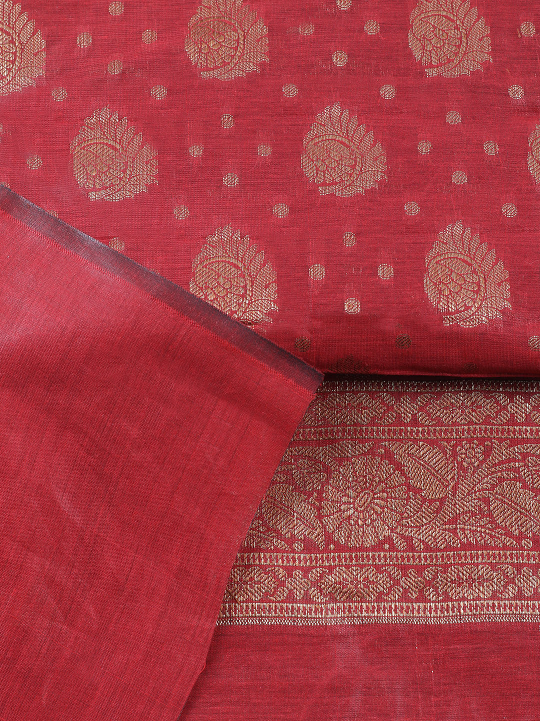 Banarasi Chanderi Unstitched Suit With Pant &amp; Dupatta