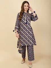 Gota Work Printed Cotton Kurta Set