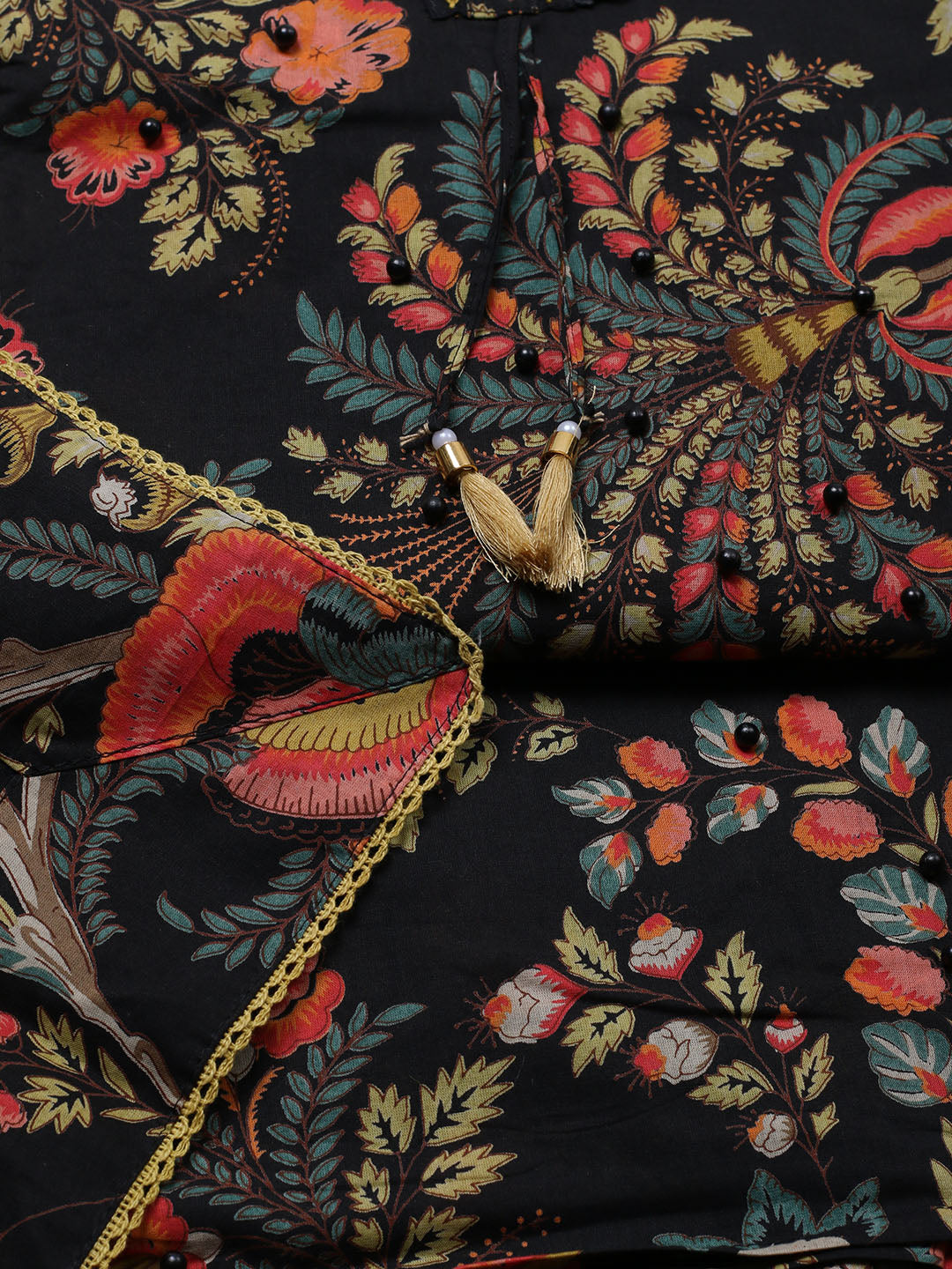 Embroidered Cotton Blend Unstitched Suit With Pant &amp; Dupatta