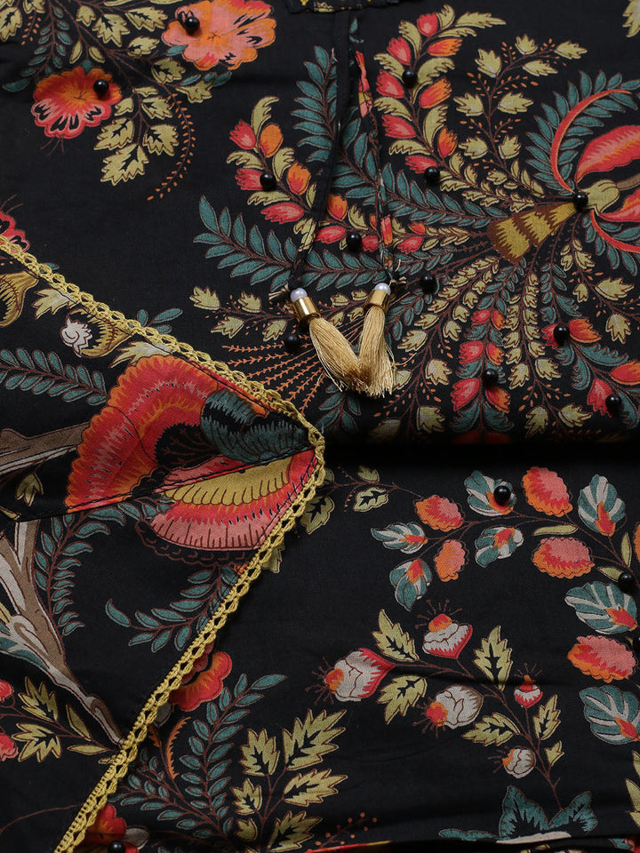 Embroidered Cotton Blend Unstitched Suit With Pant &amp; Dupatta