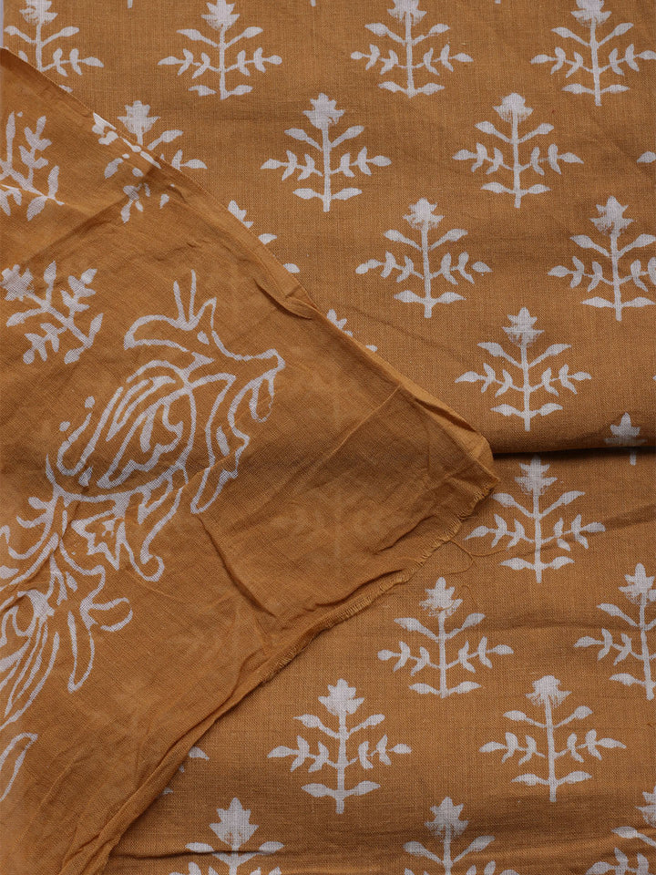 Printed Cotton Blend Unstitched Kurta With Pant &amp; Dupatta