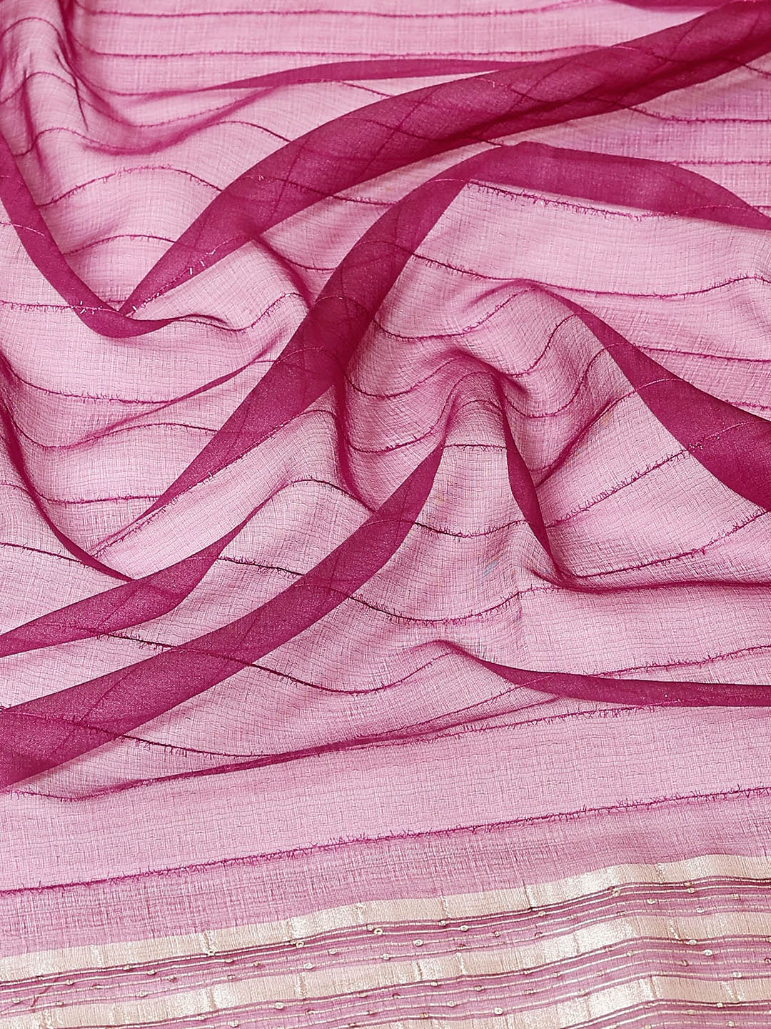 Plain Zari Border Organza Saree