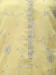 Neck Patti Embroidered Organza Unstitched Suit Piece With Dupatta