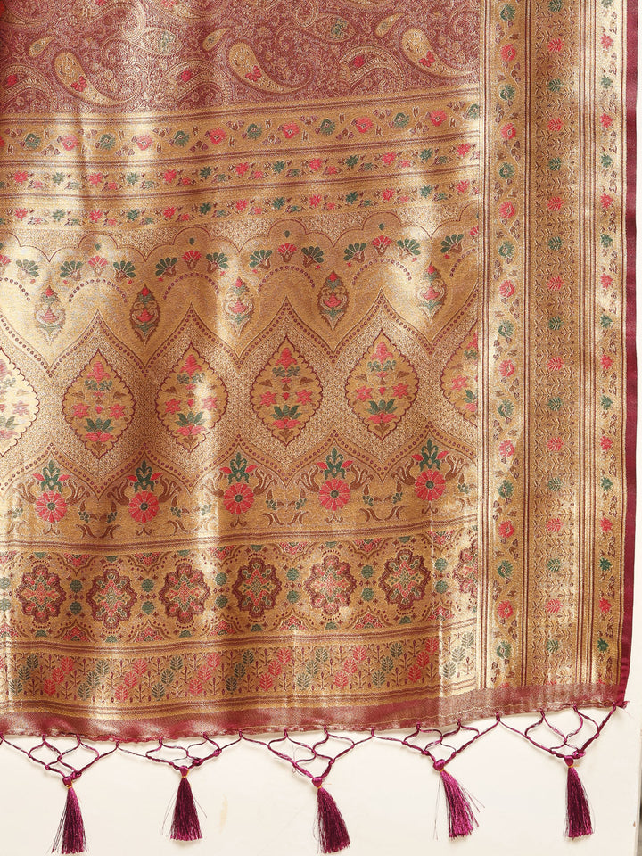 Paisley Woven Design Art Silk Saree