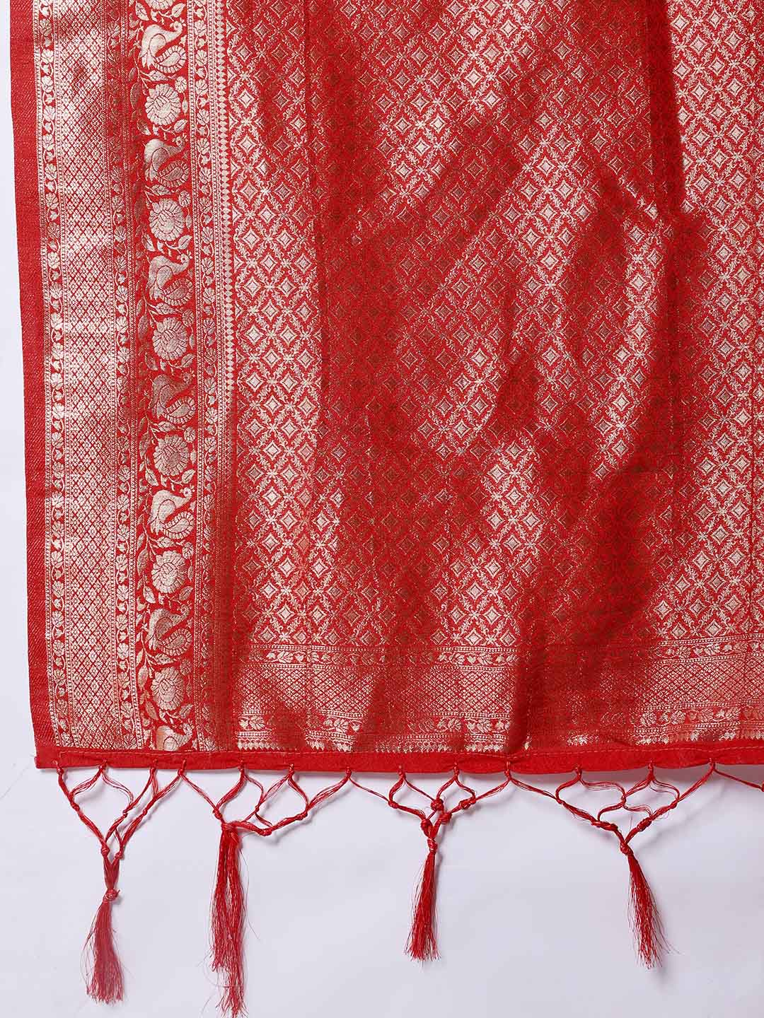 Zaari Jaal Woven Crepe Saree
