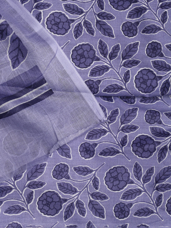 Printed Cotton Blend Unstitched Suit With Dupatta