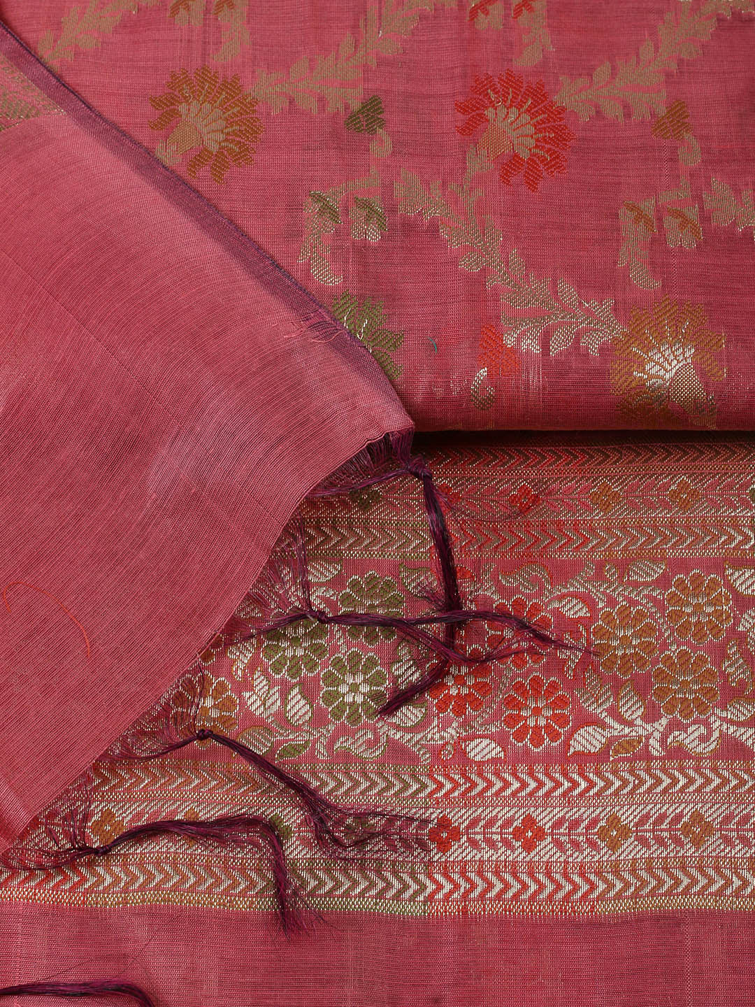 Woven Design Chanderi Unstitched Suit With Pant &amp; Dupatta