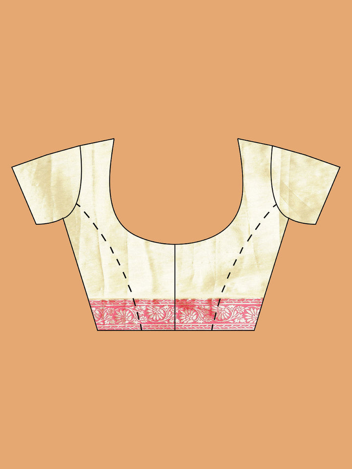 Plain Zari Border Banarasi Woven Saree