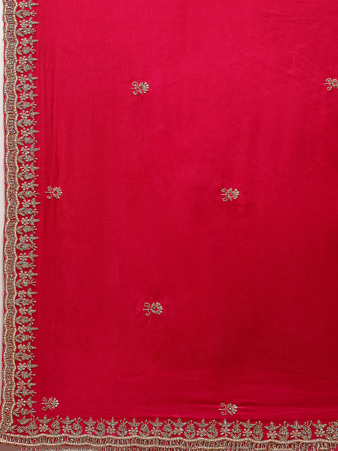 Stone Embroidered Chinon Saree