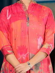 Floral Printed Cotton Straight Kurta With Palazzo